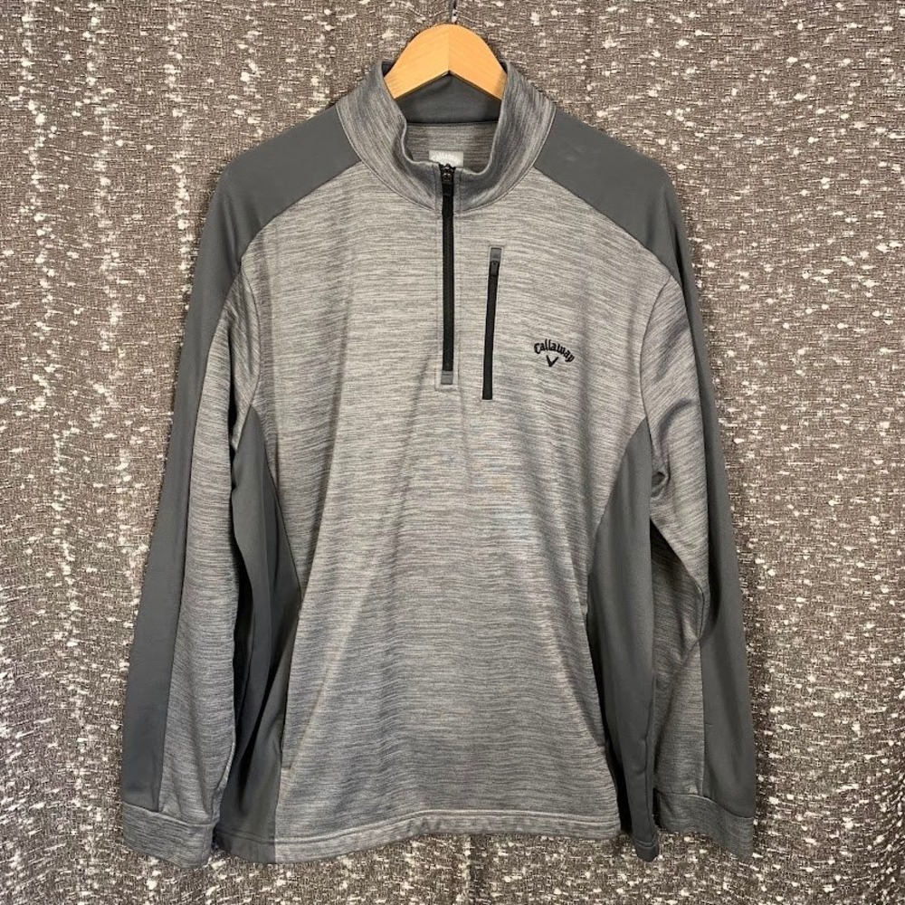 Callaway Gray Quarter Zip Golf Pullover Sweatshirt Long Sleeve Men's XL